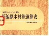 新编原木材积速算表  材长0.2-1.9米