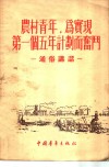 农村青年，为实现第一个五年计划而奋斗  通俗讲话